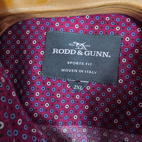 Rodd & Gunn Button Up Dress Shirt Sports Fit 2XL Men's Woven in Italy Long Sleev - Picture 7 of 7